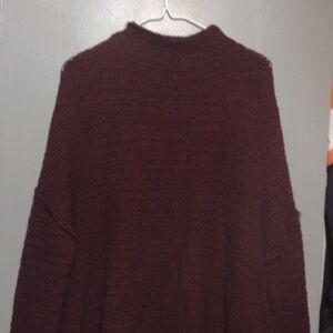 Oversized altered state maroon sweater size small zipper up the back